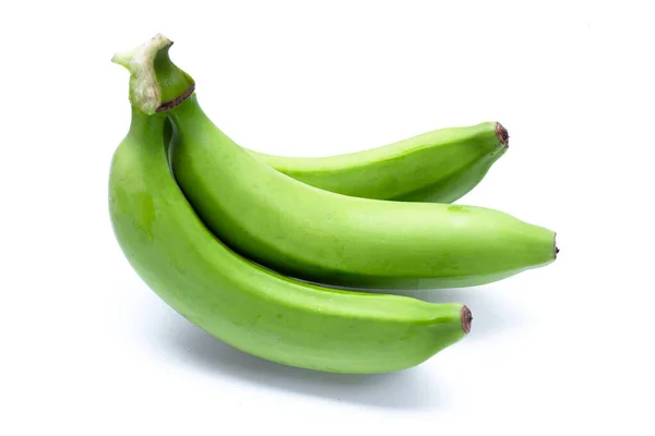 Banana Verde Sobre Fundo Branco — Fotografia de Stock