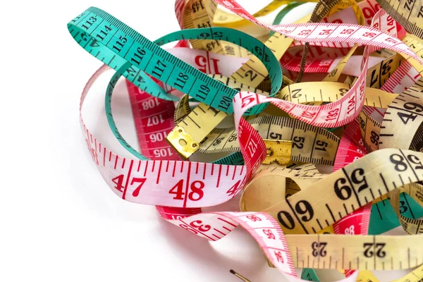 Measuring Tapes White Background — Stock Photo, Image