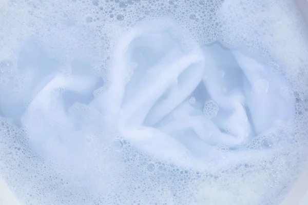 Top View Towel Soak Powder Detergent Water Dissolution Laundry Concept — Zdjęcie stockowe