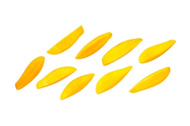 Tropik meyve, beyaz arka planda mango..