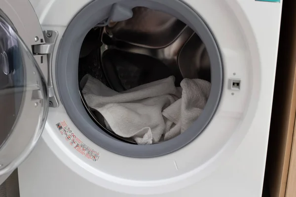 Begagnad Handduk Tvättmaskin — Stockfoto