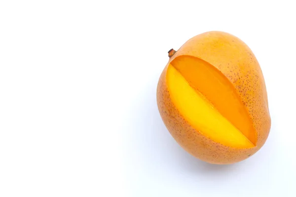 Τροπικά Φρούτα Μάνγκο Λευκό Φόντο Άνω Όψη — Φωτογραφία Αρχείου