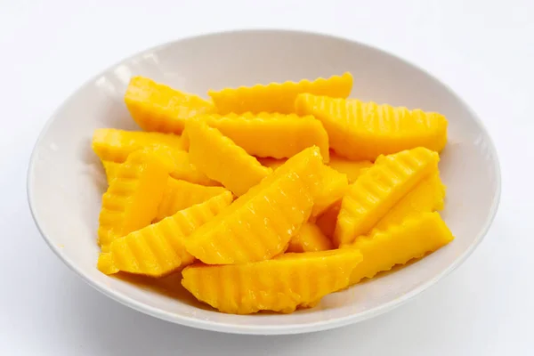 Sweet Yellow Mango Fruit Slices — Stock fotografie