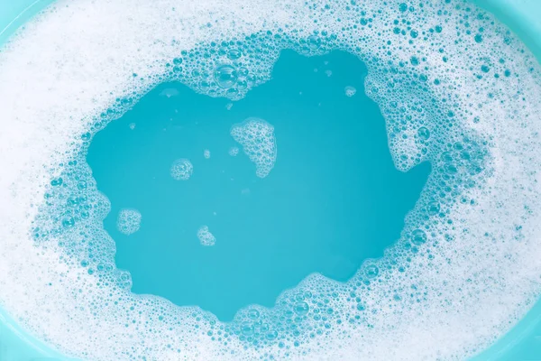 Burbuja Espuma Detergente Wate Fondo Azul Jabón Sud — Foto de Stock