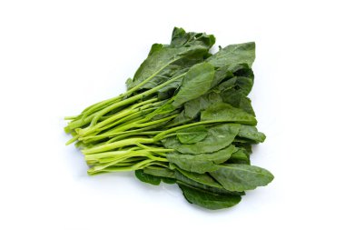Collard greens on white background.