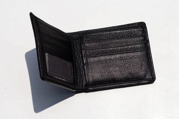 Black Wallet Isolated White Background — Stock Photo, Image