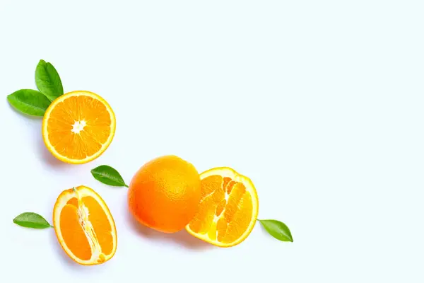 Stock image High vitamin C, Juicy and sweet. Fresh orange fruit on white background.