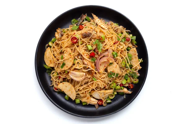 Fermented Rice Flour Noodles Spicy Salad — Stock Photo, Image