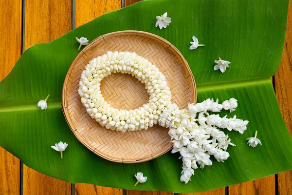 Thai White Jasmine Flower Garland — Stock Photo, Image
