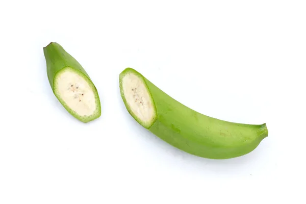 Rohe Banane Isoliert Auf Weißem Hintergrund — Stockfoto