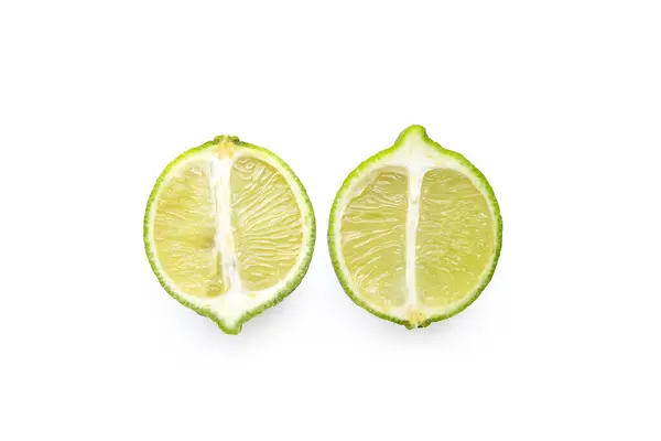 stock image Ripe limes on white background. Top view.