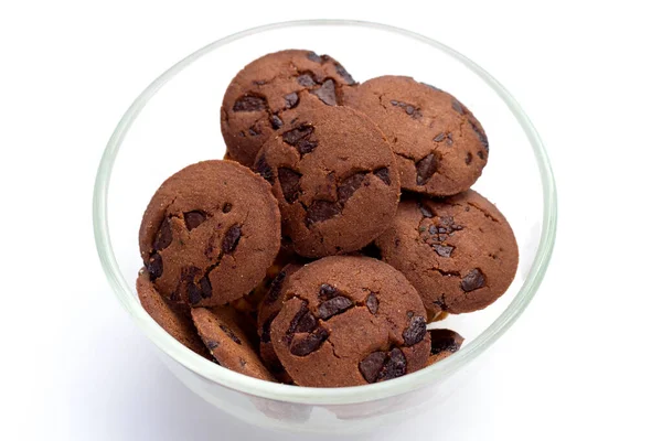 Chocolate Chip Cookies White Background — Stock Photo, Image