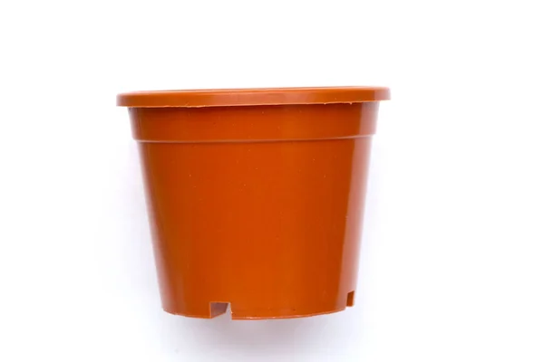 Plastic Plant Pot Container White Background — Φωτογραφία Αρχείου