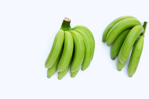 Banana Verde Sfondo Bianco — Foto Stock
