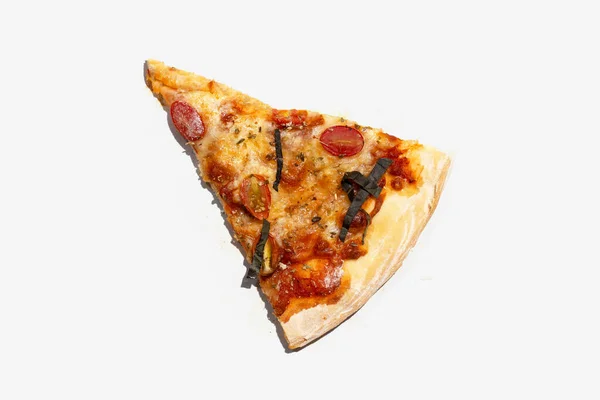 Pizza Fundo Branco — Fotografia de Stock