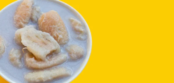 Банана Кокосовому Молоці Таїландський Десерт — стокове фото