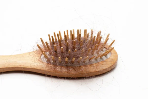 Hairs Loss Fall Comb White Background — Stock Photo, Image