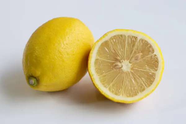 Ripe Lemons White Background Stock Image