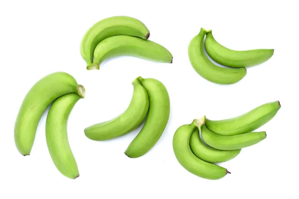 Banane Crue Isolée Sur Fond Blanc — Photo
