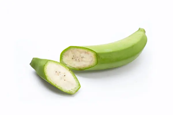 Surowego Banana Białym Tle — Zdjęcie stockowe