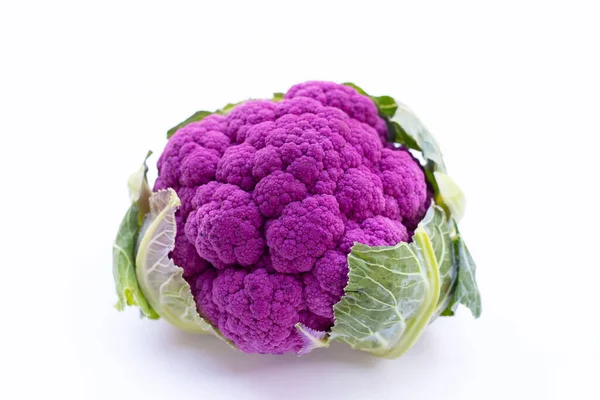 Purple Cauliflower White Background — Stock Photo, Image