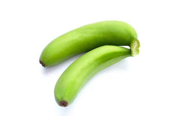 Plátano Crudo Aislado Sobre Fondo Blanco —  Fotos de Stock
