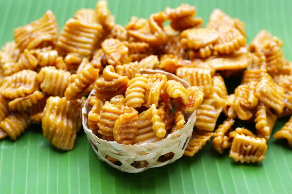 Klong Klang Krob Thai Karamellizált Chips Édes Desszert — Stock Fotó
