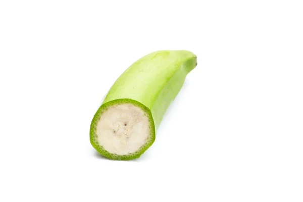 Banana Cruda Isolata Sfondo Bianco — Foto Stock