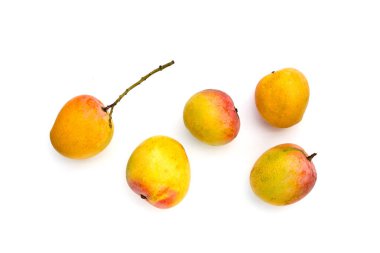 Beyaz arka planda mango. Tropik meyve