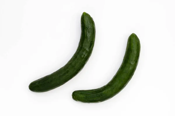Fresh Long Cucumbers White Background — Stock Photo, Image