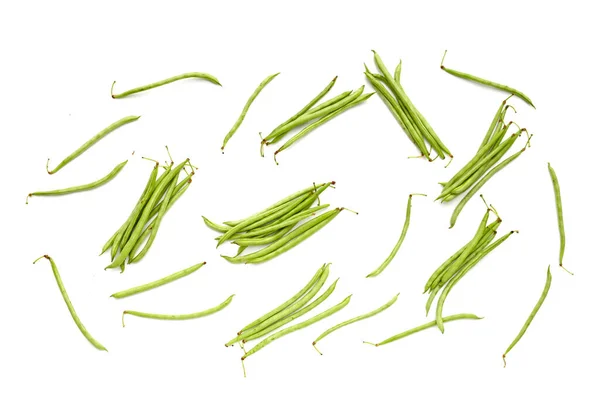 Fresh Needle Beans White Background — Stock Photo, Image