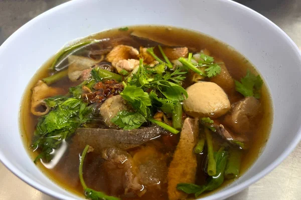 Νόστιμη Ταϊλανδέζικη Σούπα Βοδινού — Φωτογραφία Αρχείου