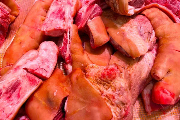 Frisches Rotes Rohes Schweinefleisch — Stockfoto