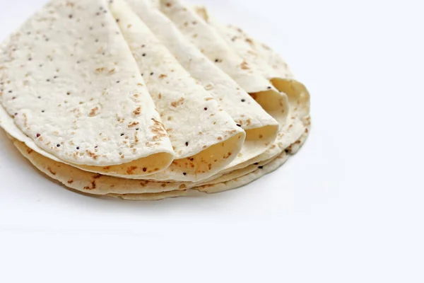 Tortilla Quinoa Enveloppe Sur Fond Blanc — Photo