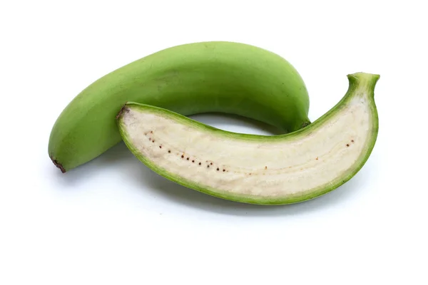 Raw Banana Isolated White Background — Stock Photo, Image