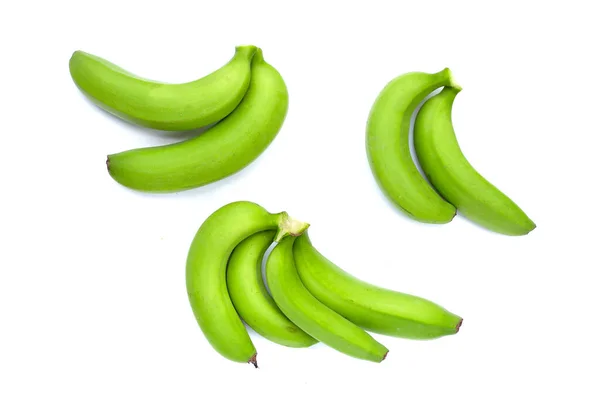 Plátano Crudo Aislado Sobre Fondo Blanco —  Fotos de Stock