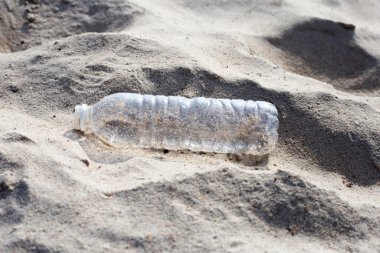 Plastik şişe sahilde