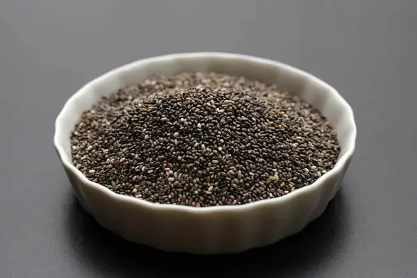 Chia Seeds Dark Background — Stock Photo, Image