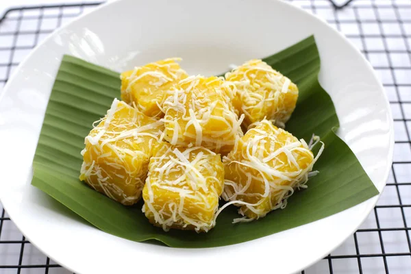 蒸肉南瓜蛋糕 泰国甜点 — 图库照片