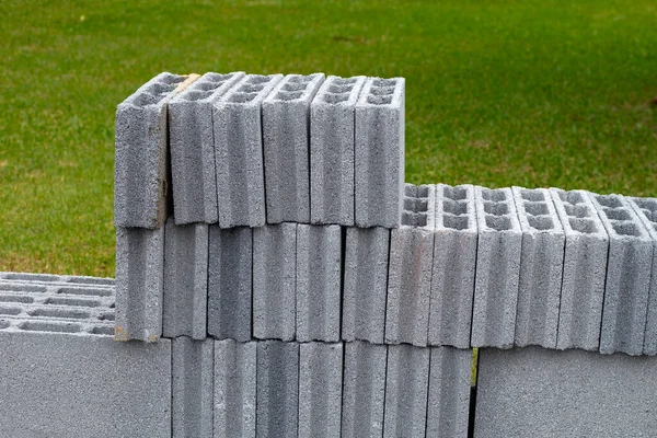 Cement Solid Brick Blocks Made Sand Lime Concrete Materials — Stock Photo, Image