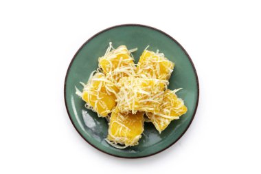 Buharlı balkabağı keki. Tayland Tatlıları.