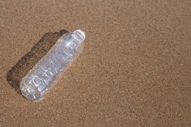 Plastik şişe sahilde