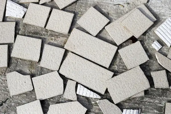 Cracked Brown Tiles Cement Floor — Stock Photo, Image