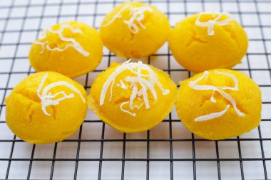 Toddy palmiye pastası. Khanom Tarn (Tayland tatlısı)