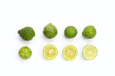Bergamot kaffir kireç bitki taze beyaz izole