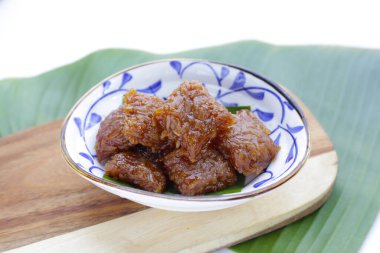 Palmiye şekerli yapışkan pirinç (Tayland Tatlısı)