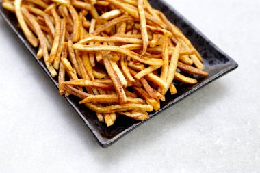 Crispy banana sticks. Fruit snack