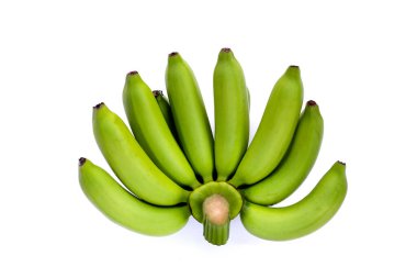 Beyaz arka planda muz. Taze yeşil muz