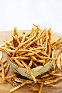 Crispy banana sticks. Fruit snack