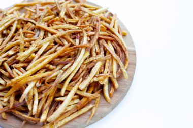 Crispy banana sticks. Fruit snack